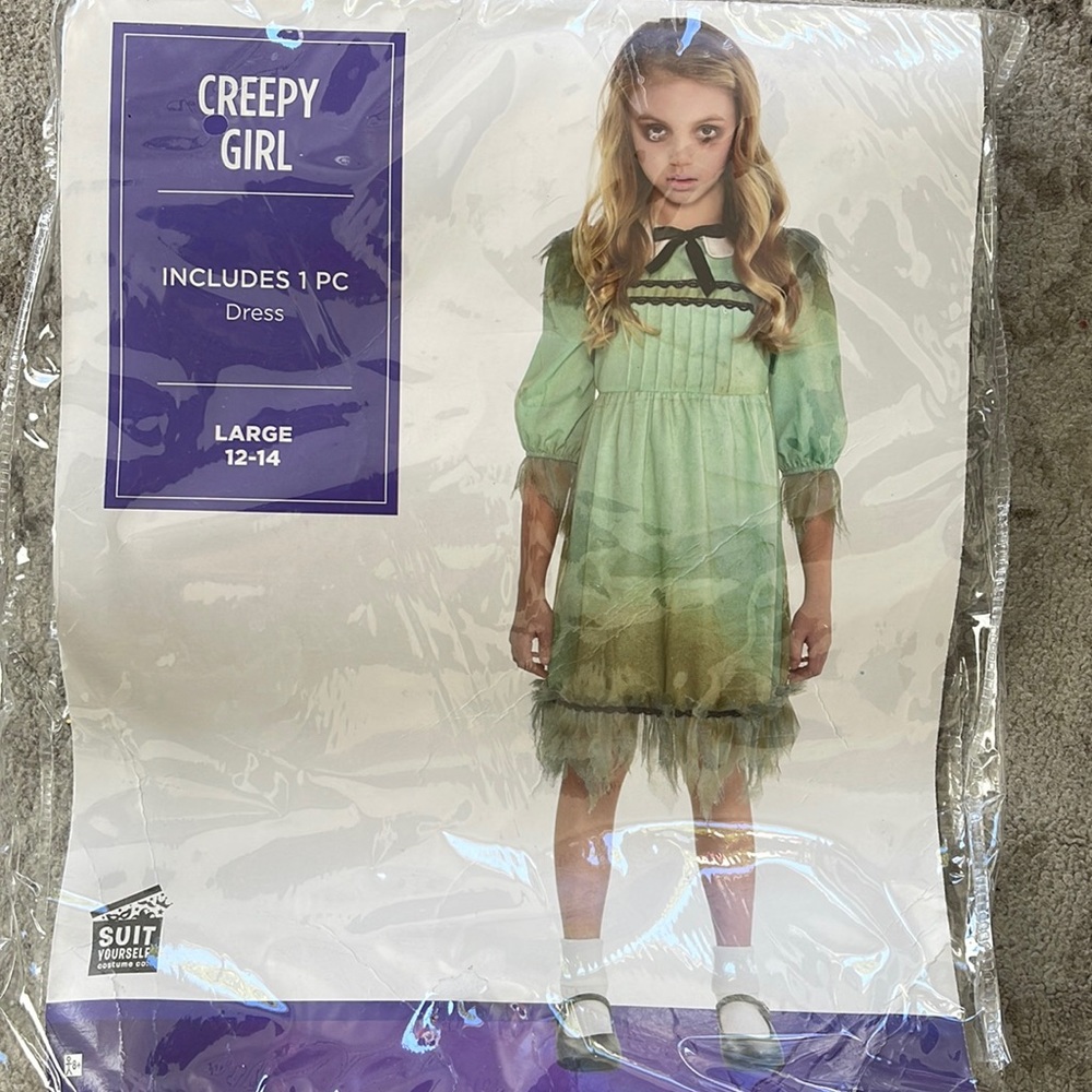 Creepy girl dress size 12-14 kids Halloween girls. Large.